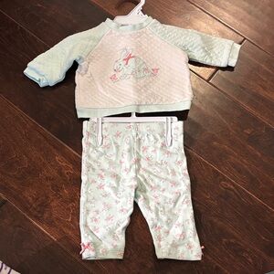 Little Me Mint and Pink Bunny Matching Set